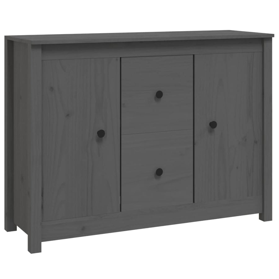 Dressoir 100X35X74 Cm Massief Grenenhout Grijs