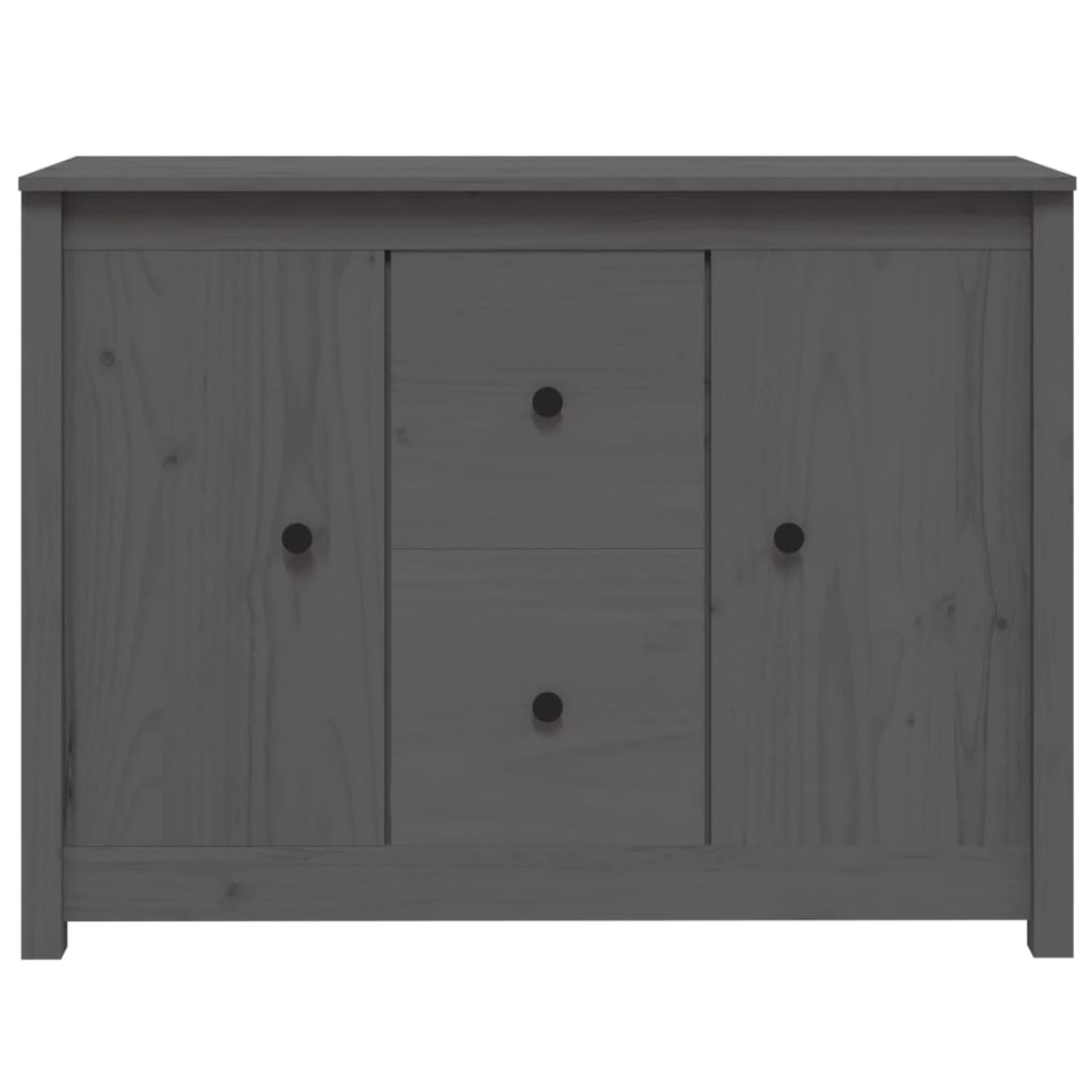 Dressoir 100X35X74 Cm Massief Grenenhout Grijs