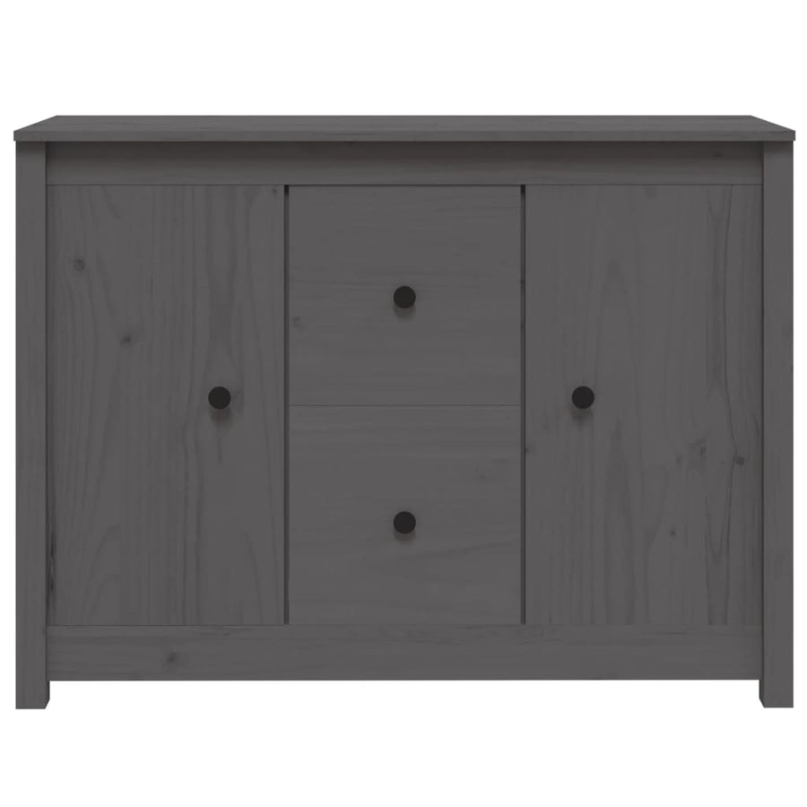 Dressoir 100X35X74 Cm Massief Grenenhout Grijs