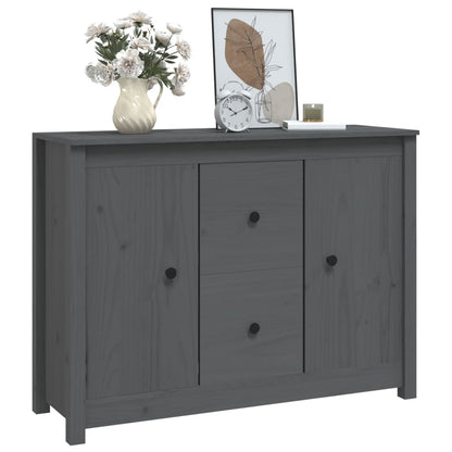 Dressoir 100X35X74 Cm Massief Grenenhout Grijs