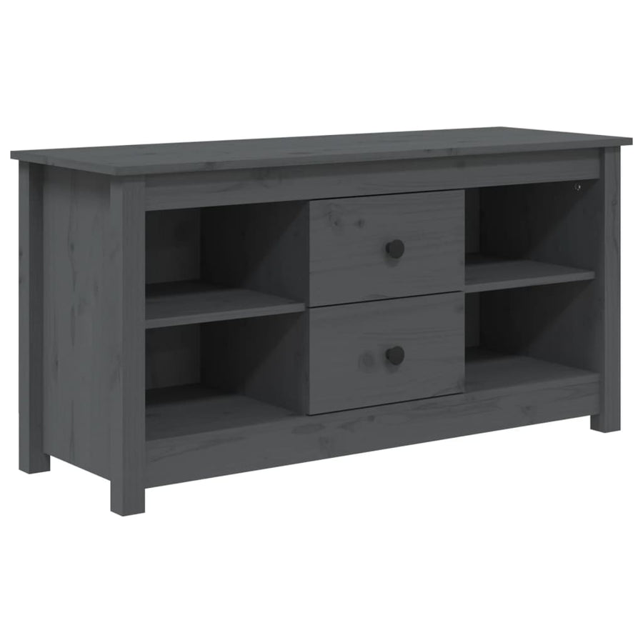 Tv-Meubel 03X36,5X52 Cm Massief Grenenhout Grijs