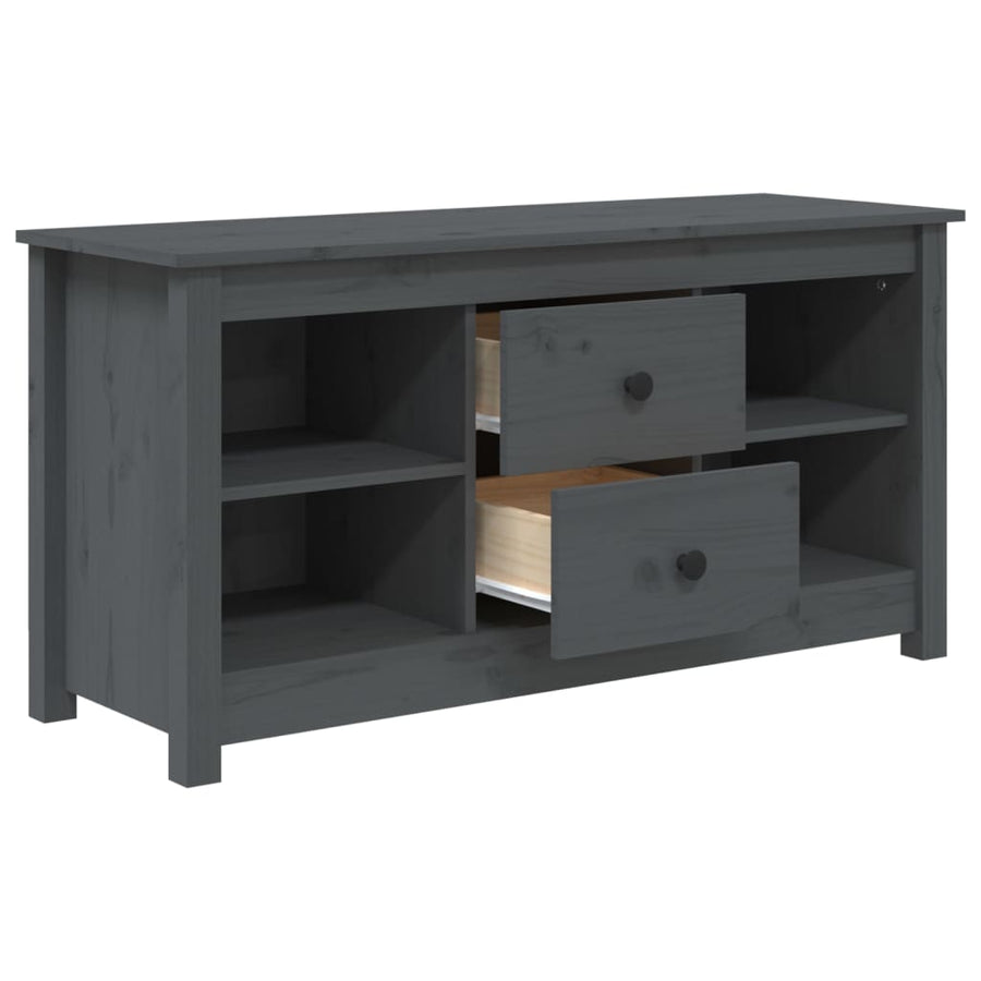Tv-Meubel 03X36,5X52 Cm Massief Grenenhout Grijs