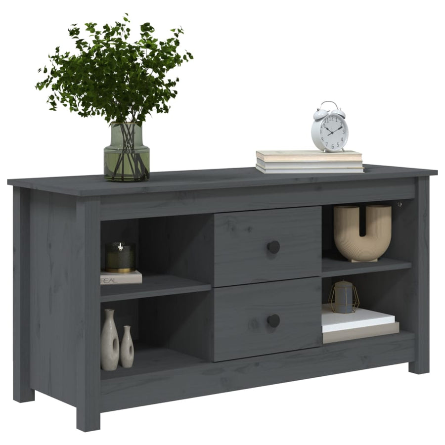 Tv-Meubel 03X36,5X52 Cm Massief Grenenhout Grijs
