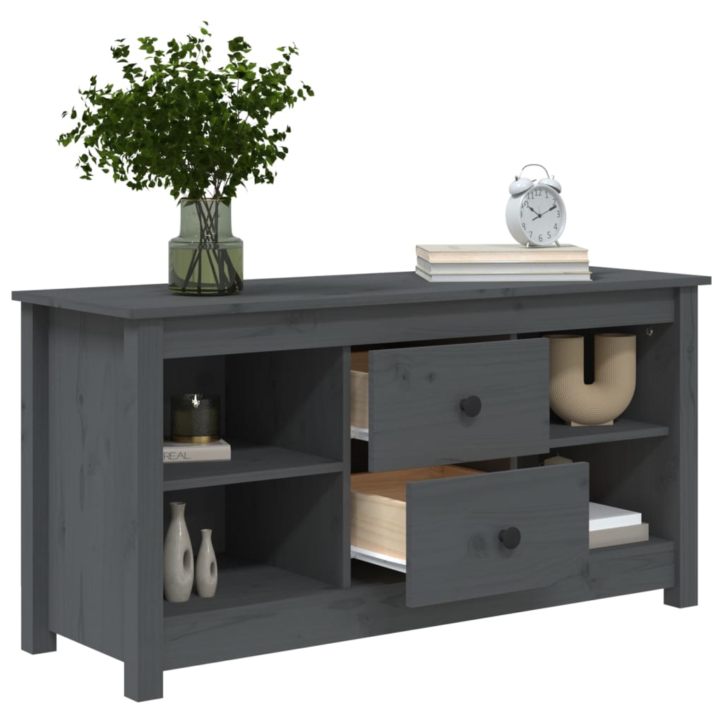 Tv-Meubel 03X36,5X52 Cm Massief Grenenhout Grijs