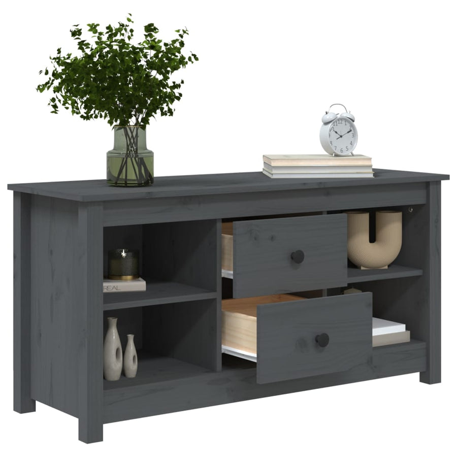 Tv-Meubel 03X36,5X52 Cm Massief Grenenhout Grijs
