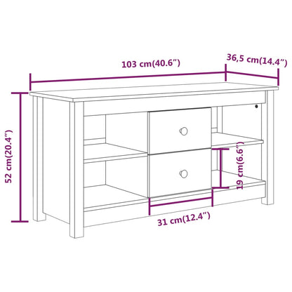 Tv-Meubel 03X36,5X52 Cm Massief Grenenhout Grijs