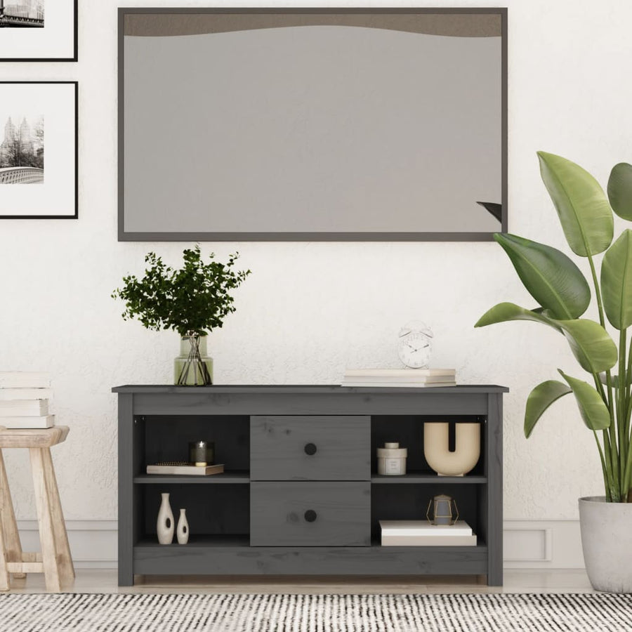 Tv-Meubel 03X36,5X52 Cm Massief Grenenhout Grijs