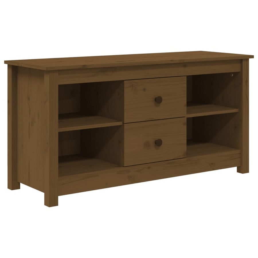 Tv-Meubel 03X36,5X52 Cm Massief Grenenhout Honingbruin