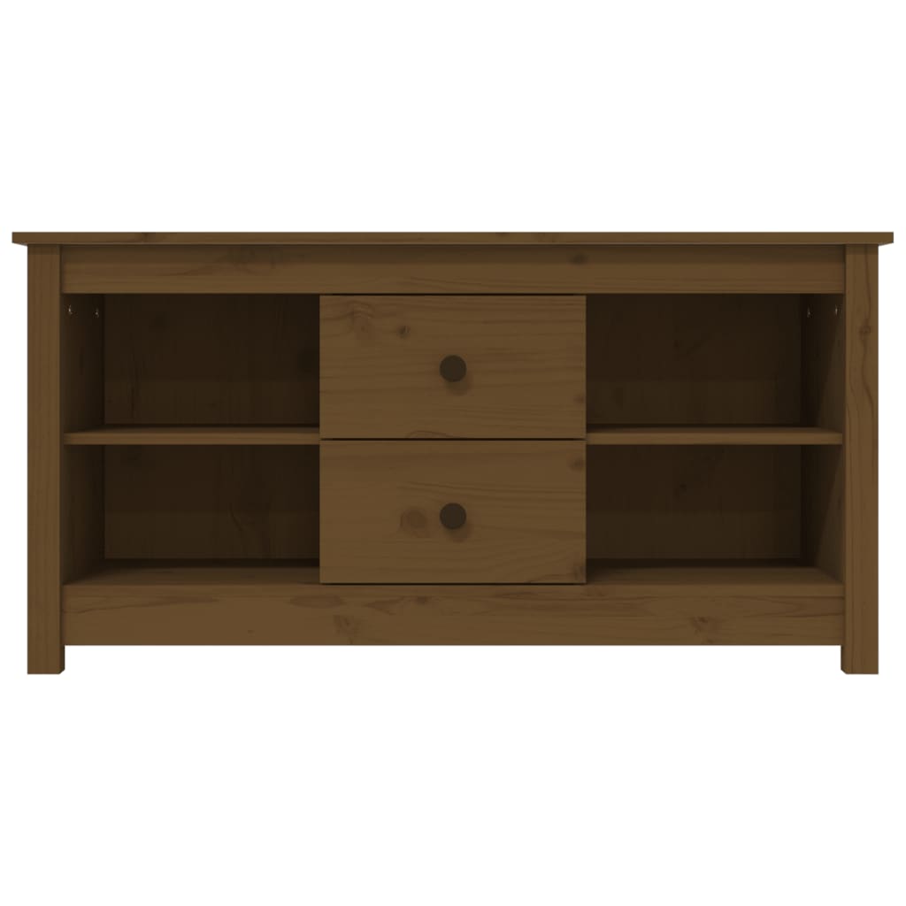 Tv-Meubel 03X36,5X52 Cm Massief Grenenhout Honingbruin