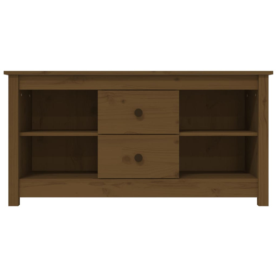 Tv-Meubel 03X36,5X52 Cm Massief Grenenhout Honingbruin