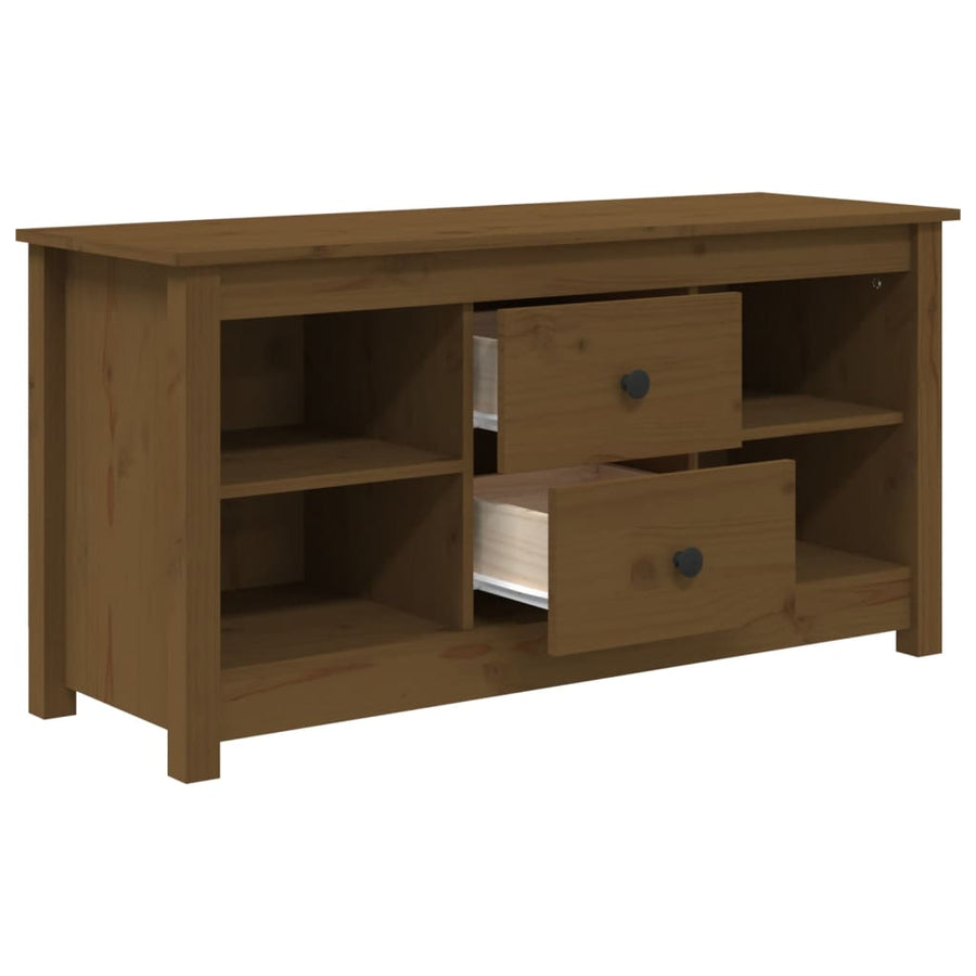 Tv-Meubel 03X36,5X52 Cm Massief Grenenhout Honingbruin
