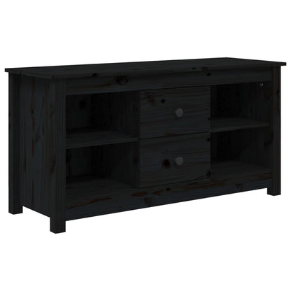 Tv-Meubel 03X36,5X52 Cm Massief Grenenhout Zwart