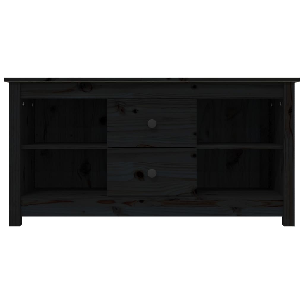 Tv-Meubel 03X36,5X52 Cm Massief Grenenhout Zwart