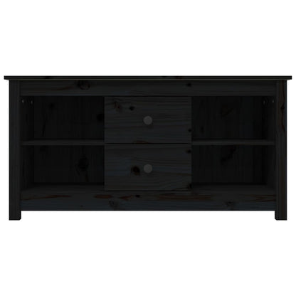 Tv-Meubel 03X36,5X52 Cm Massief Grenenhout Zwart