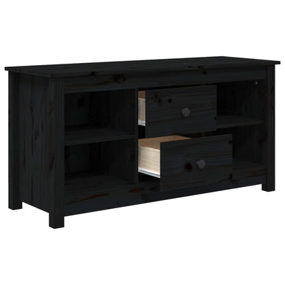 Tv-Meubel 03X36,5X52 Cm Massief Grenenhout Zwart