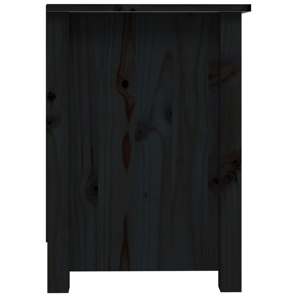 Tv-Meubel 03X36,5X52 Cm Massief Grenenhout Zwart