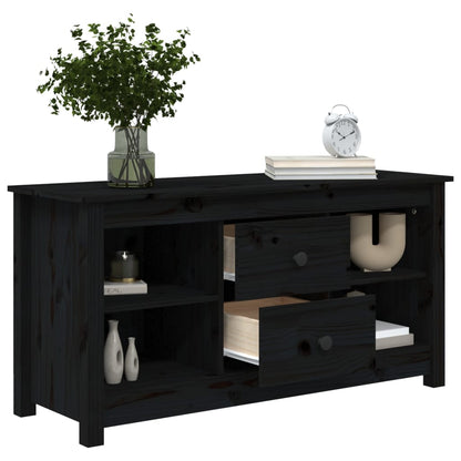 Tv-Meubel 03X36,5X52 Cm Massief Grenenhout Zwart