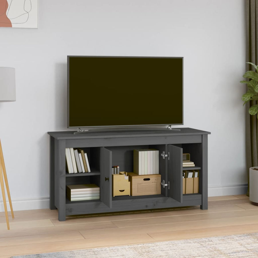 Tv-Meubel 03X36,5X52 Cm Massief Grenenhout Grijs