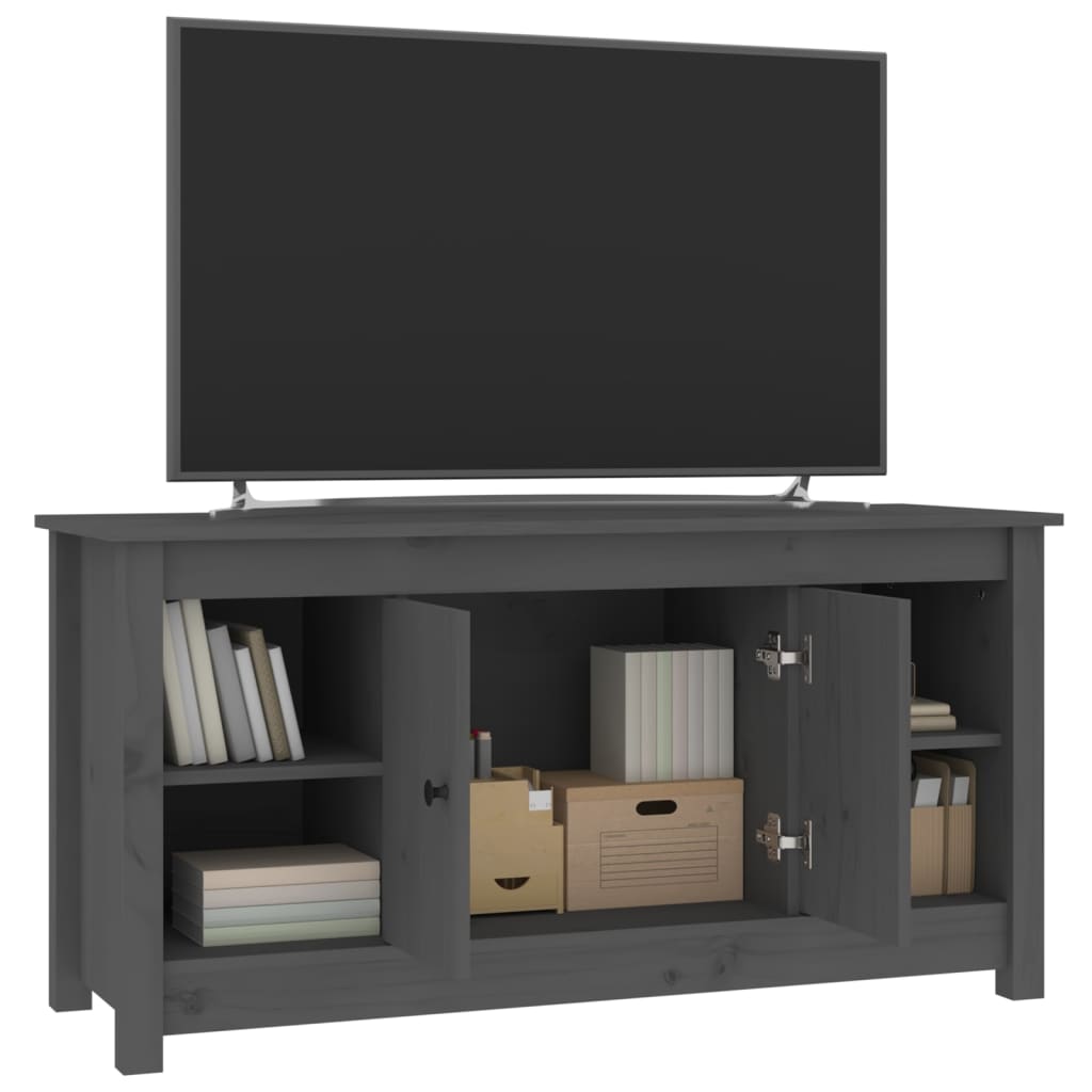 Tv-Meubel 03X36,5X52 Cm Massief Grenenhout Grijs