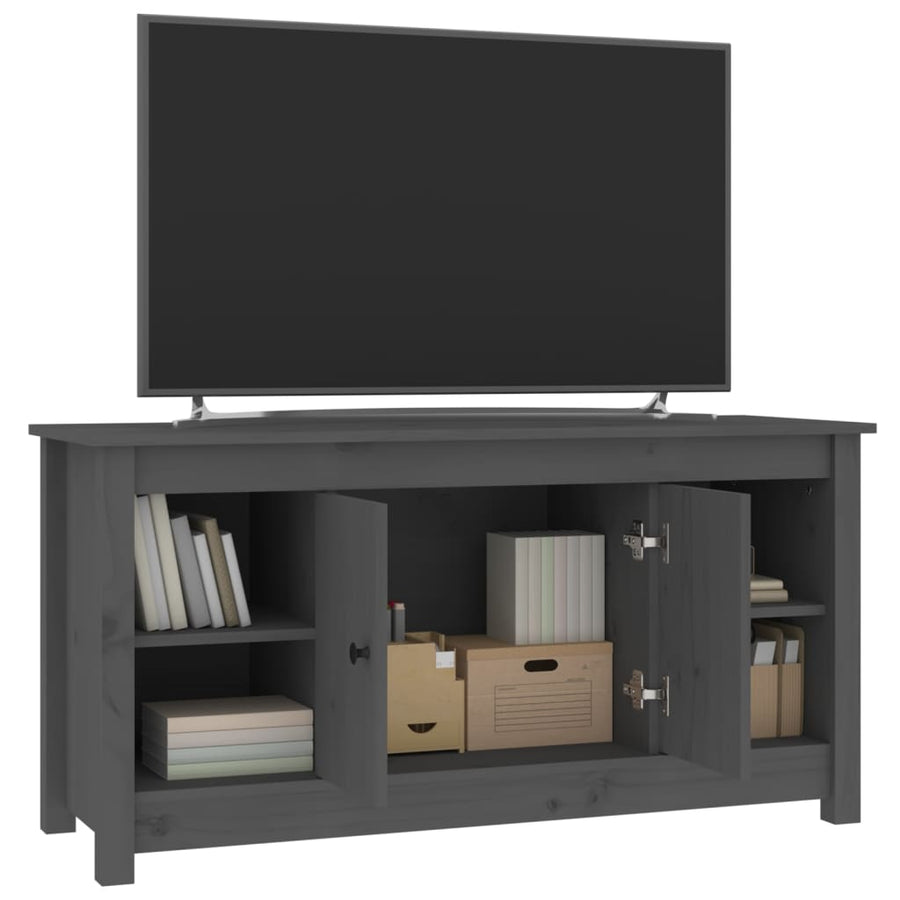 Tv-Meubel 03X36,5X52 Cm Massief Grenenhout Grijs