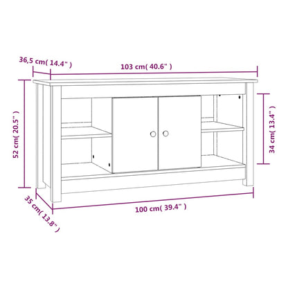 Tv-Meubel 03X36,5X52 Cm Massief Grenenhout Grijs
