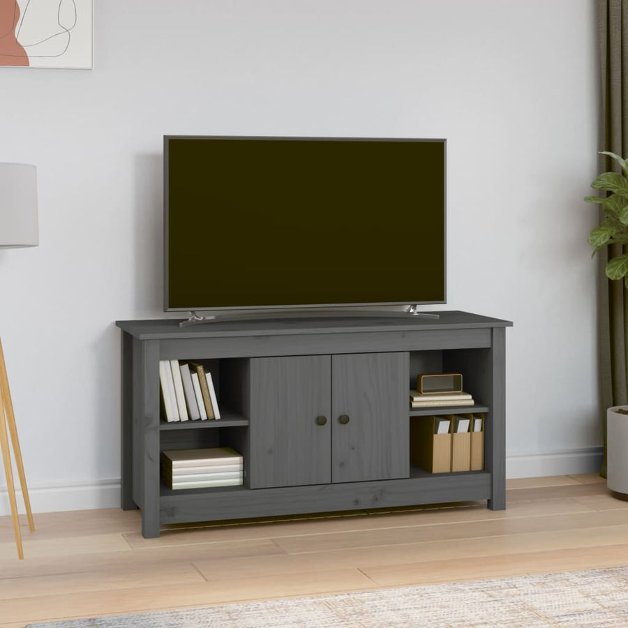 Tv-Meubel 03X36,5X52 Cm Massief Grenenhout Grijs