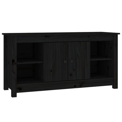 Tv-Meubel 03X36,5X52 Cm Massief Grenenhout Zwart