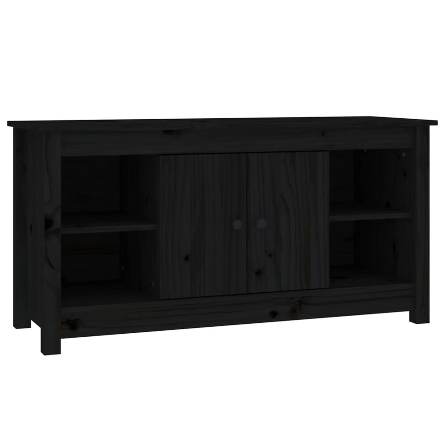 Tv-Meubel 03X36,5X52 Cm Massief Grenenhout Zwart