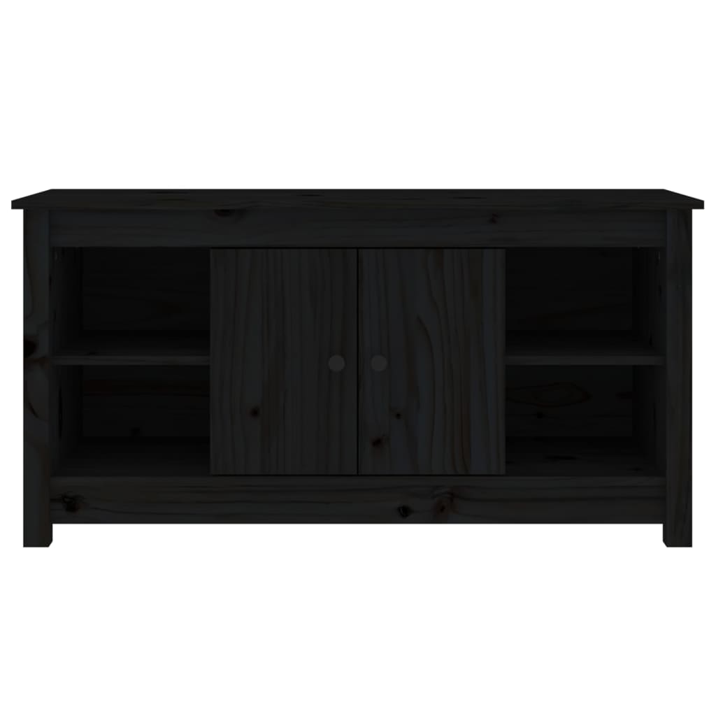 Tv-Meubel 03X36,5X52 Cm Massief Grenenhout Zwart