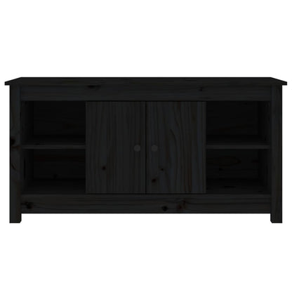 Tv-Meubel 03X36,5X52 Cm Massief Grenenhout Zwart