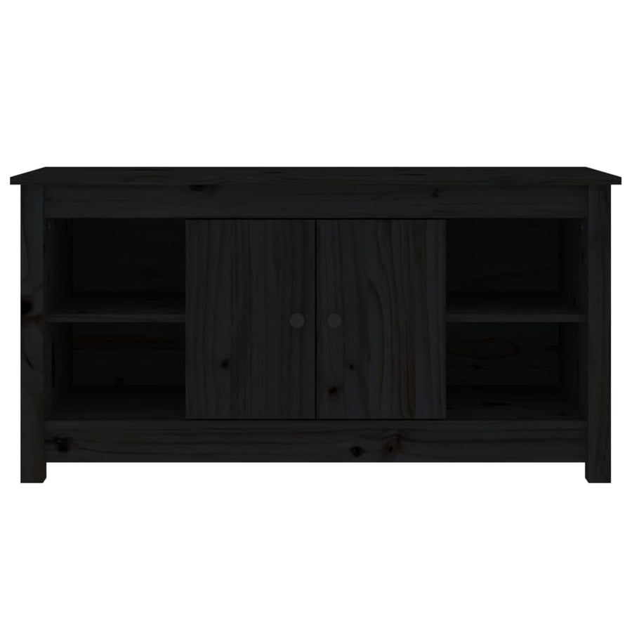 Tv-Meubel 03X36,5X52 Cm Massief Grenenhout Zwart