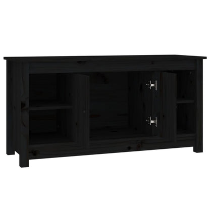Tv-Meubel 03X36,5X52 Cm Massief Grenenhout Zwart