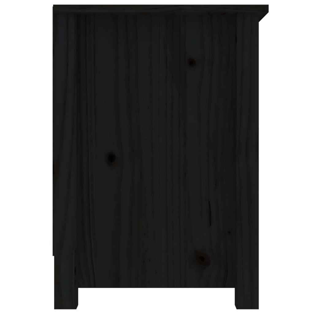 Tv-Meubel 03X36,5X52 Cm Massief Grenenhout Zwart