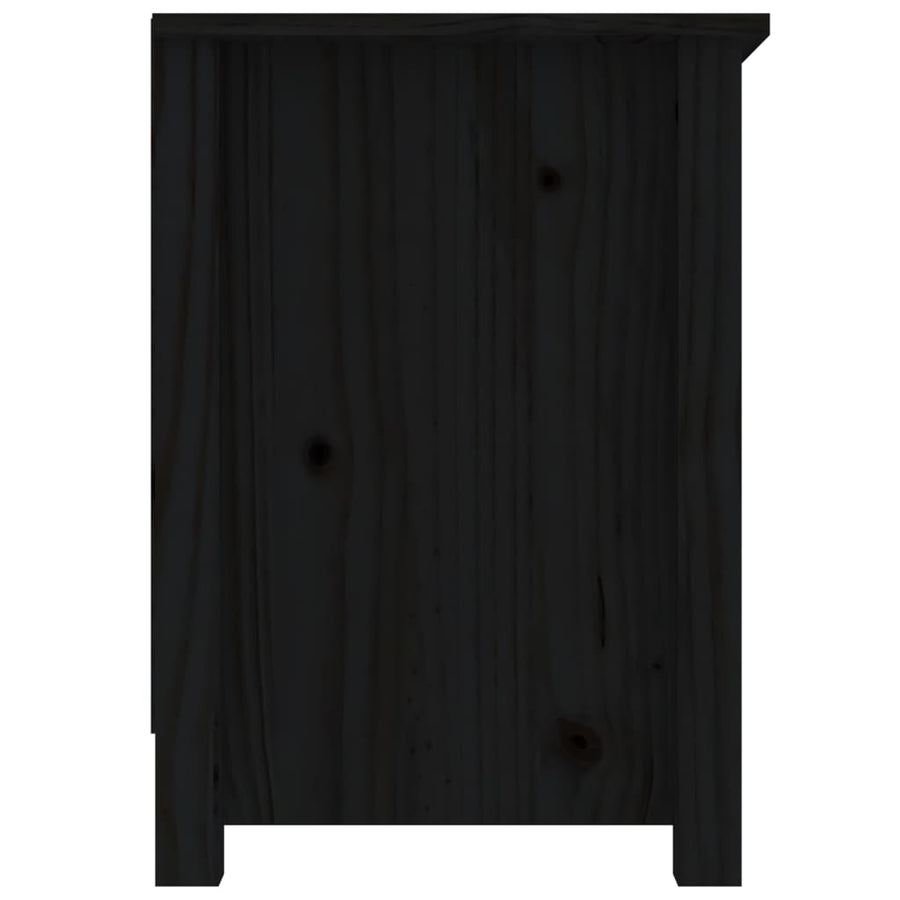 Tv-Meubel 03X36,5X52 Cm Massief Grenenhout Zwart