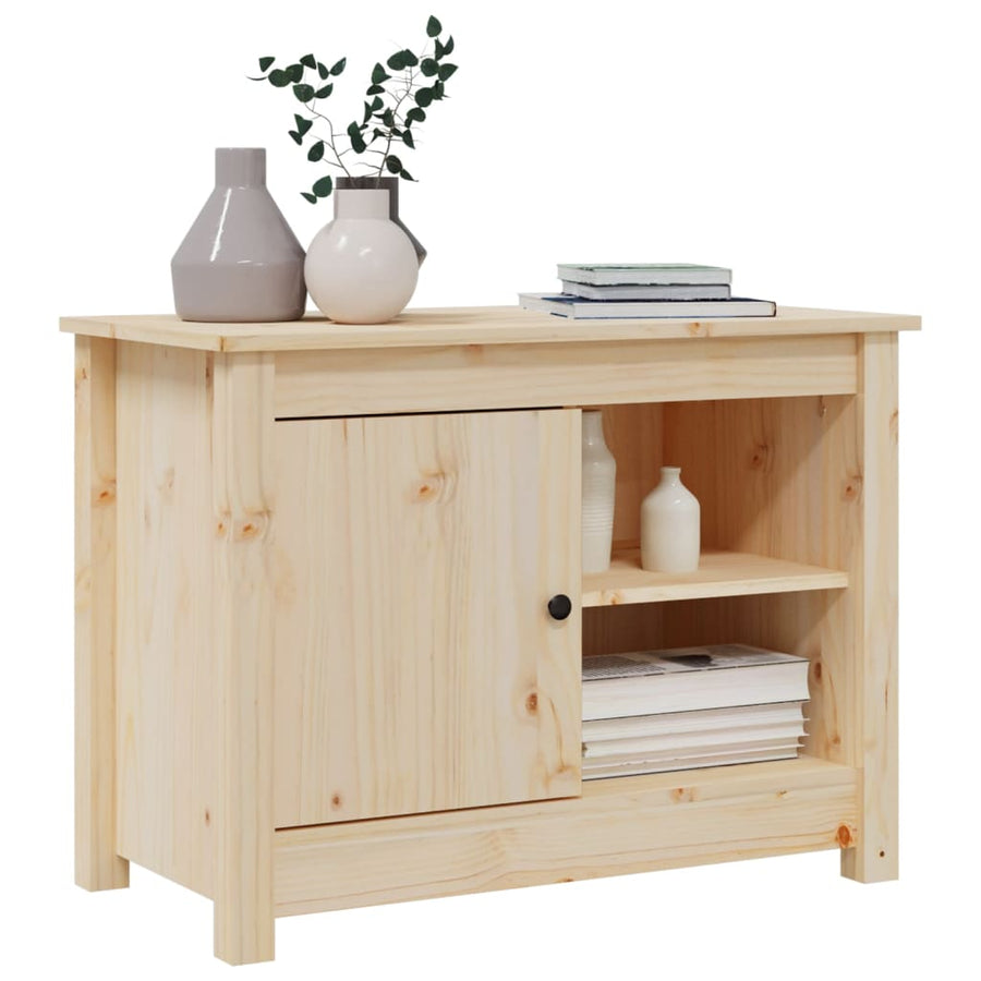 Tv-Meubel 70X36,5X52 Cm Massief Grenenhout 1 Naturel