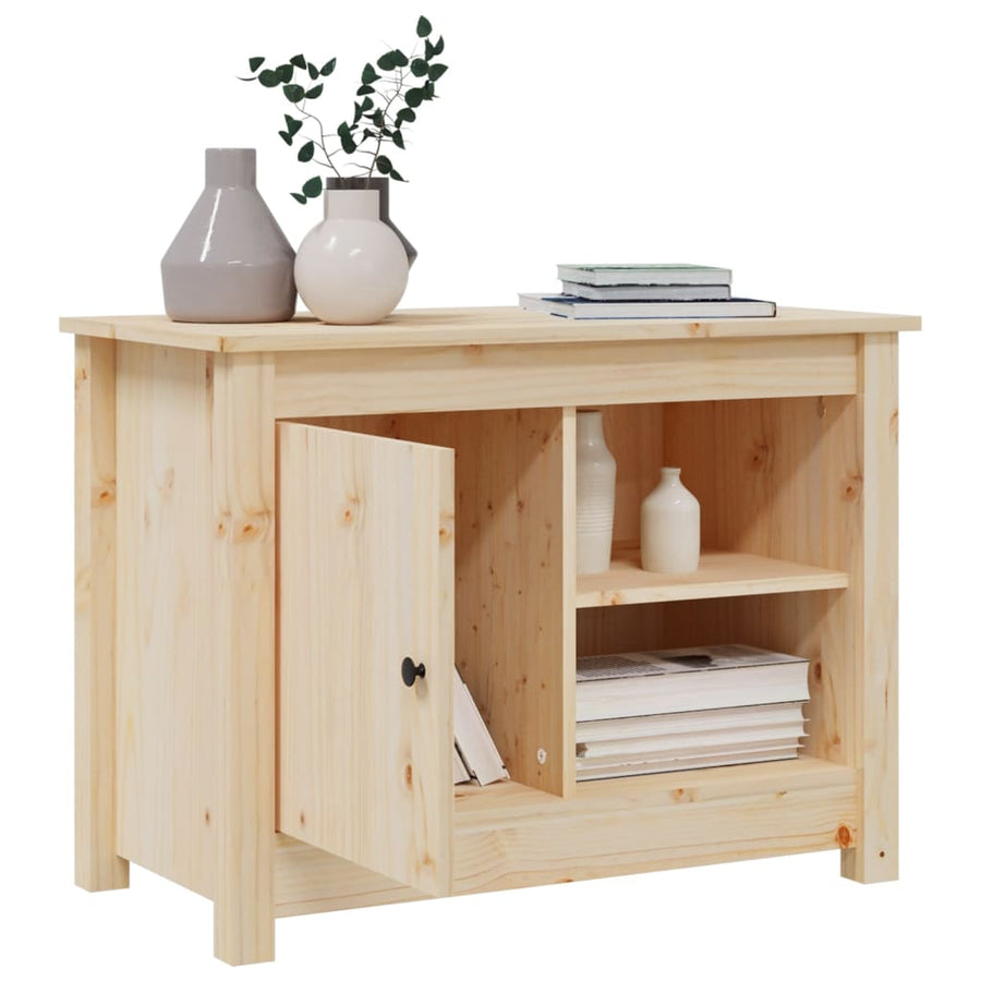Tv-Meubel 70X36,5X52 Cm Massief Grenenhout 1 Naturel