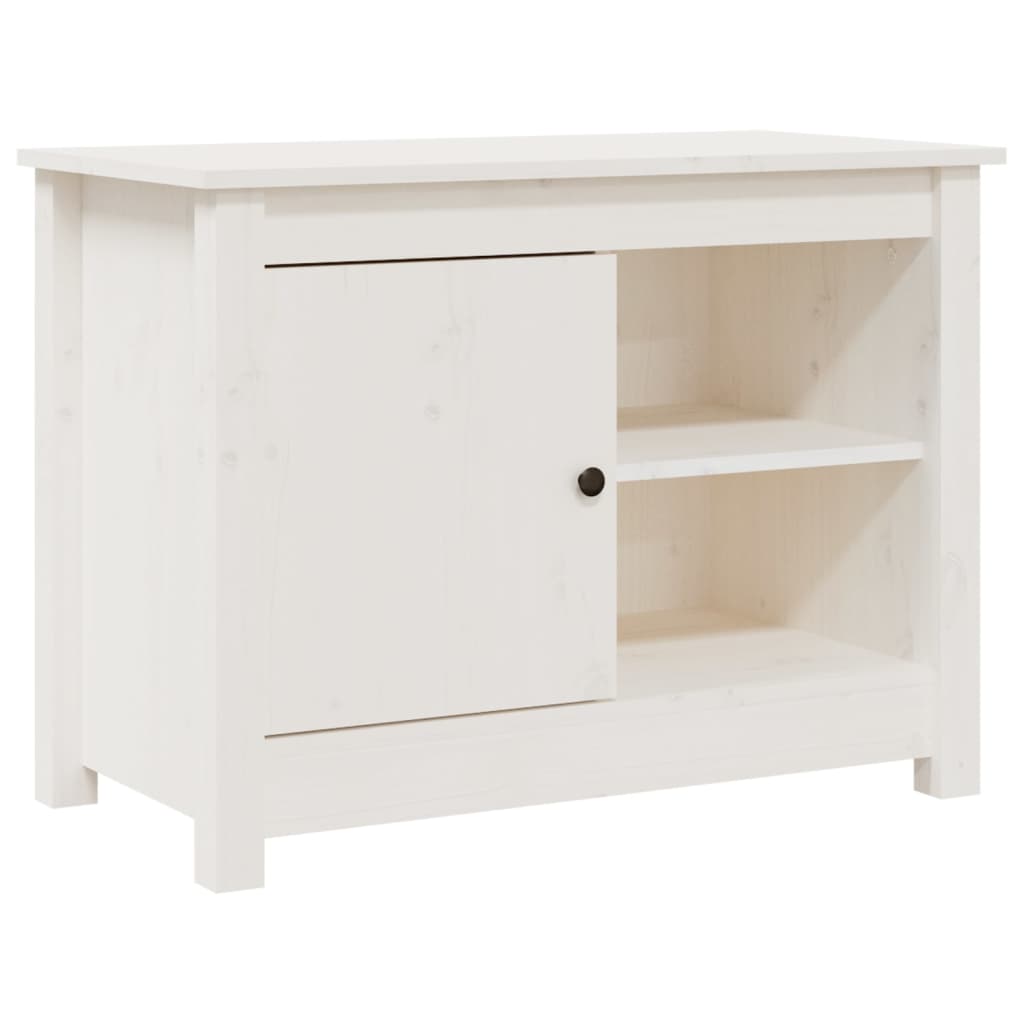 Tv-Meubel 70X36,5X52 Cm Massief Grenenhout Wit