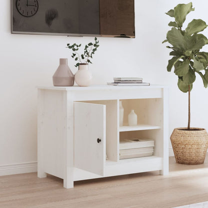 Tv-Meubel 70X36,5X52 Cm Massief Grenenhout Wit