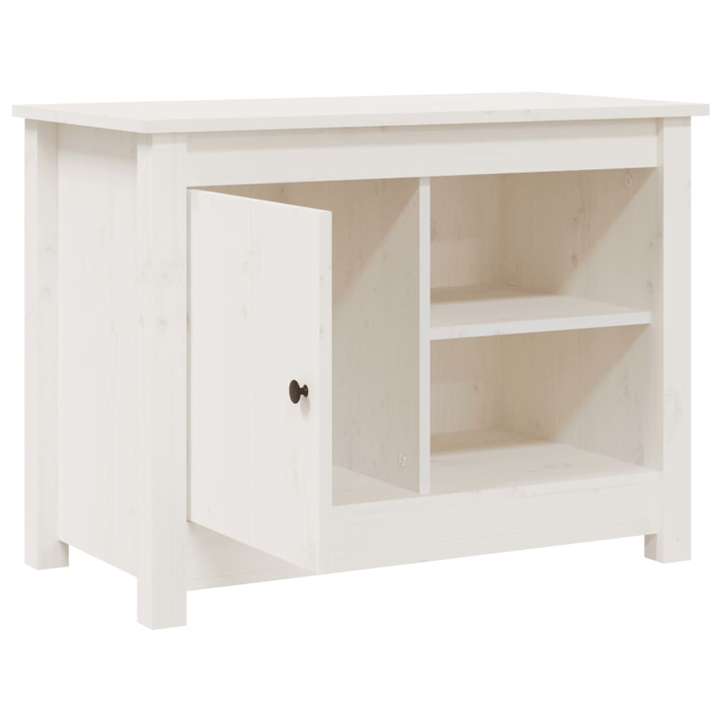 Tv-Meubel 70X36,5X52 Cm Massief Grenenhout Wit