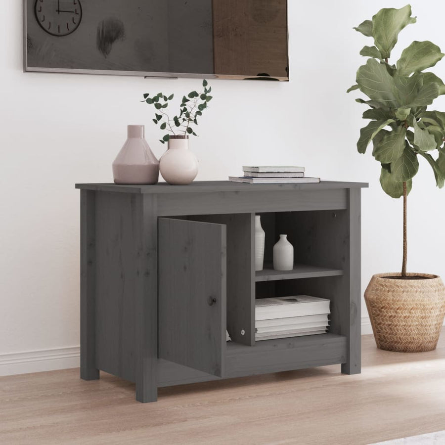 Tv-Meubel 70X36,5X52 Cm Massief Grenenhout Grijs
