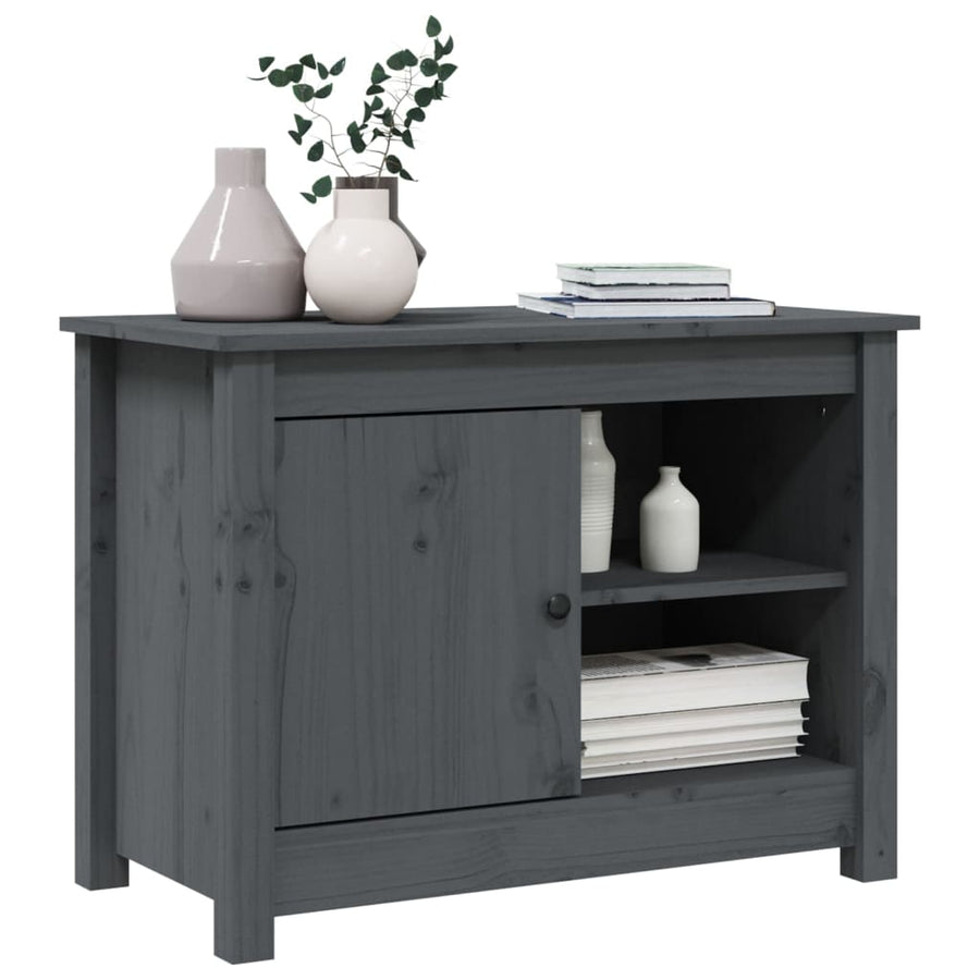Tv-Meubel 70X36,5X52 Cm Massief Grenenhout Grijs