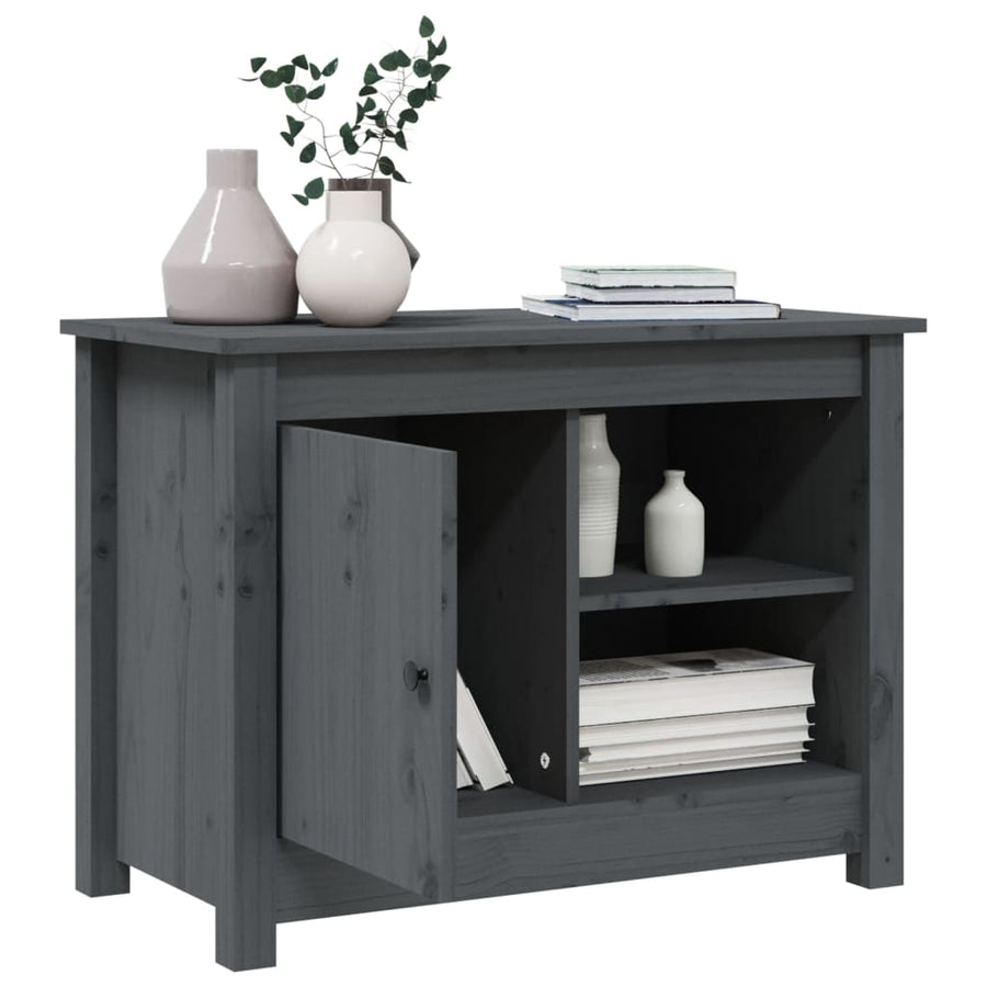 Tv-Meubel 70X36,5X52 Cm Massief Grenenhout Grijs