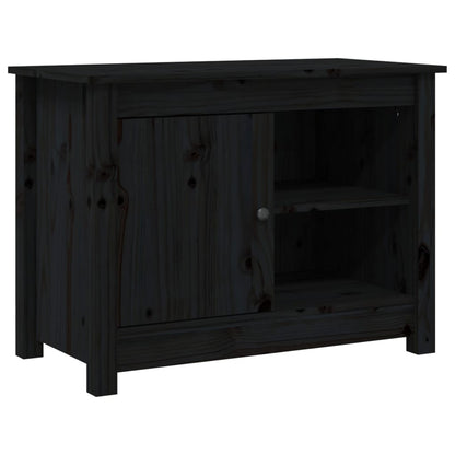 Tv-Meubel 70X36,5X52 Cm Massief Grenenhout Zwart