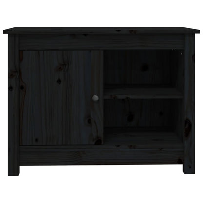 Tv-Meubel 70X36,5X52 Cm Massief Grenenhout Zwart