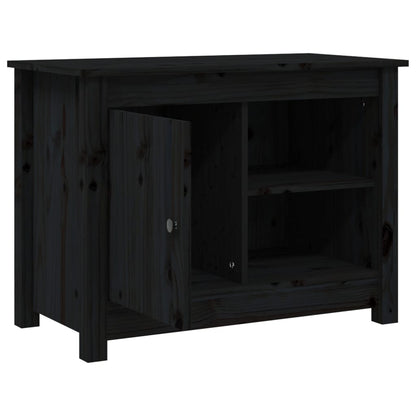 Tv-Meubel 70X36,5X52 Cm Massief Grenenhout Zwart
