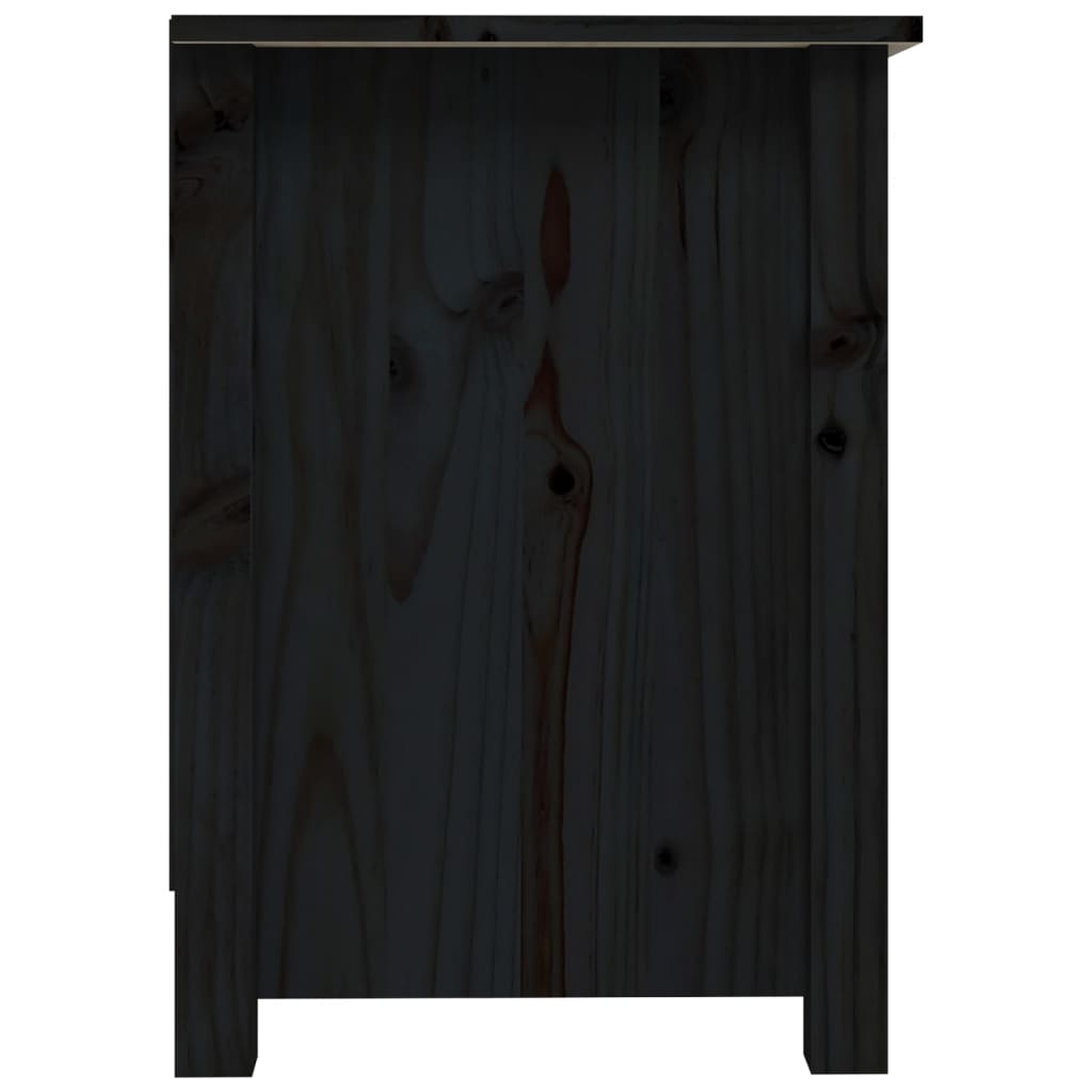 Tv-Meubel 70X36,5X52 Cm Massief Grenenhout Zwart