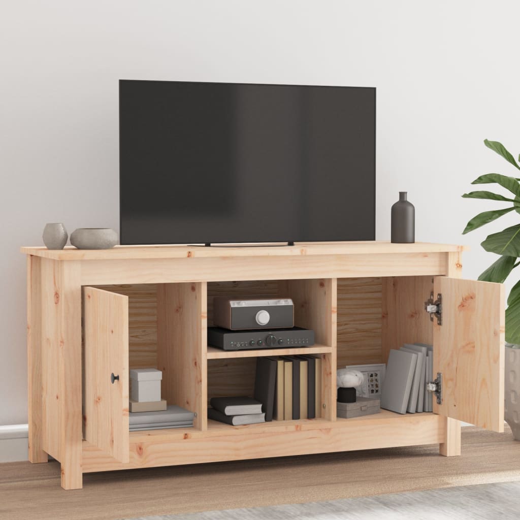 Tv-Meubel 03X36,5X52 Cm Massief Grenenhout Naturel
