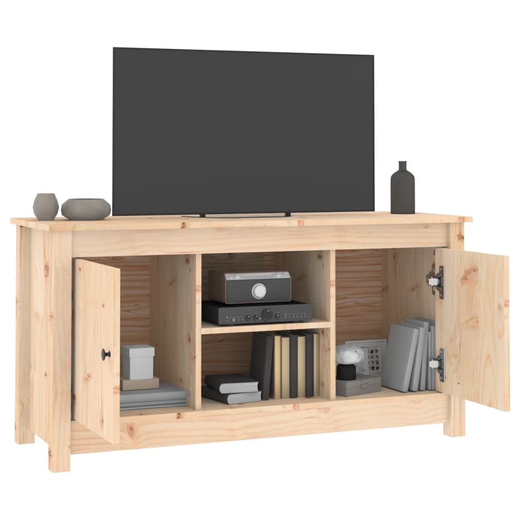 Tv-Meubel 03X36,5X52 Cm Massief Grenenhout Naturel