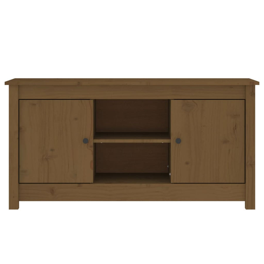 Tv-Meubel 03X36,5X52 Cm Massief Grenenhout Honingbruin