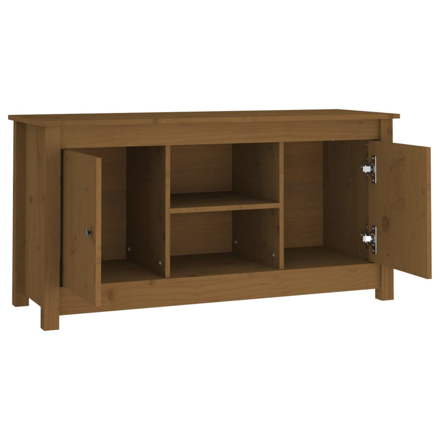 Tv-Meubel 03X36,5X52 Cm Massief Grenenhout Honingbruin